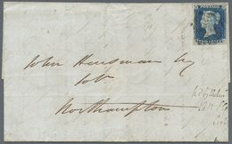 Br Großbritannien: 1841, 2d. Blue, Fresh Colour, Full To Large Margins With Part Of Upper Adjoining Sta - Autres & Non Classés