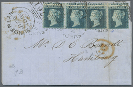 Br Großbritannien: 1855, 2 Pence Blue , Perf. K 14, Two Pairs (DK-DL / EK-EL) With Significantly Horizo - Autres & Non Classés