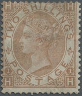 Großbritannien: 1880, 2s. Brown, Lettered H-H, Faulty Copy, Was A Wing-margin Stamp Which Has Been P - Autres & Non Classés