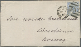 Br/GA Großbritannien: 1876/1880, 3 Auslandsbriefe, Davon 2x UPU-Porto 21/2 Nach Norwegen Bzw. USA (etwas V - Sonstige & Ohne Zuordnung