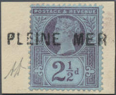 Brfst Großbritannien: 1892, 2½d. Purple/blue On Piece With Clear Strike Of Egypt Sea Post Straight Line "P - Andere & Zonder Classificatie