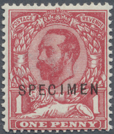 ** Großbritannien: 1911, 1d. Carmine-red, Wm Crown, Die 1A, With "Specimen" Overprint, Unmounted Mint. - Autres & Non Classés