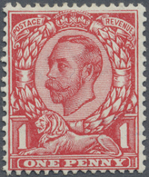 * Großbritannien: 1912, 1d. Scarlet, Wm Simple Cypher, Showing Variety "No Cross On Crown" And Inverte - Other & Unclassified