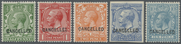 **/*/(*) Großbritannien: 1912/1913, KGV Simple Cypher, "Cancelled" Overprints Type 24, ½d., 1d., 2d. (no Gum) - Sonstige & Ohne Zuordnung