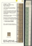 ** Großbritannien: 1913, ½d. Green, Vertical Strip Of 20 With Gutter (folded), Due To Shift Of Watermar - Sonstige & Ohne Zuordnung