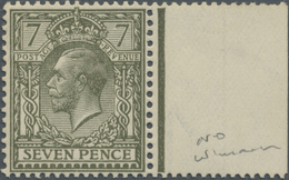 ** Großbritannien: 1917, 7d. Sage-green, Without Watermark, Right Marginal Copy Unmounted Mint. SG Spec - Autres & Non Classés