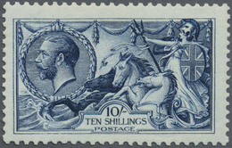 * Großbritannien: 1913, Seahorses, 10s. Indigo-blue, Waterlow Printing, Bright Colour, Well Perforated - Autres & Non Classés
