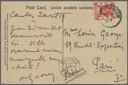 Britische Post In China: 1919, KGV 4 C. Tied "CANTON B AP 2 19" To Ppc "Chinese Temple, Canton" To P - Other & Unclassified