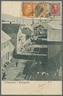 Island: 1907, Reykjavik, Zwei Historische Ansichtskarten Von 1907, Beide Mit Briefmarken Und Entwert - Andere & Zonder Classificatie