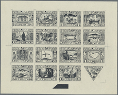 ** Island: 1930, Composite Die Proof Sheet In Black Of Design Plate Only Of The Complete Set Of 16 Valu - Andere & Zonder Classificatie