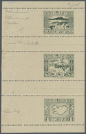 (*) Island: 1930, Cardboard Proof Of Design Plate Of 30 A., The Unisssued 45 A. And The 1 Kr., All In Ol - Other & Unclassified