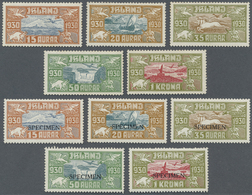 * Island: 1930, Allthing Airmail Issue, Regular And With Specimen-overprint, Unused - Sonstige & Ohne Zuordnung