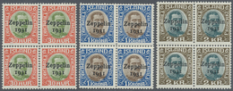 **/* Island: 1931, Airmails Zeppelin, Complete Set As Blocks Of Four, One Stamp Of 1kr. Showing Variety " - Sonstige & Ohne Zuordnung