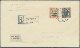 Island: 1931, Zeppelin 30 A. And 2 Kr. Tied By Cds. "REYKJAWIK 30.VI.31" To Registered Cover With Ze - Sonstige & Ohne Zuordnung