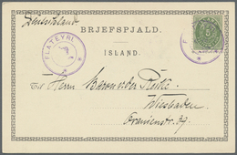 Island - Stempel: FLATEYRI. Violet CROWN-Cancel On Picture Card "Thingvallavatn" Sent To Wiesbaden, - Other & Unclassified