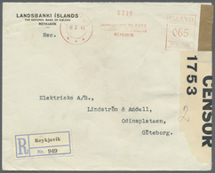 Br Island - Besonderheiten: 1940 (6.2.), Registered Cover 'Landsbanki Islands' From Reykjavik With Mete - Other & Unclassified