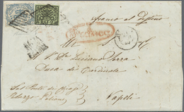 Br Italien - Altitalienische Staaten: Kirchenstaat: 1859, 50baj. Light Blue And 2baj. Black On Green (b - Stato Pontificio