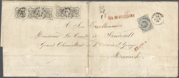 Br Italien - Altitalienische Staaten: Kirchenstaat: 1852 50b. Dull Blue Along With Five Singles Of 8b. - Kerkelijke Staten