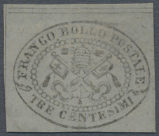 * Italien - Altitalienische Staaten: Kirchenstaat: 1867, 3c. Grey, Deep Fresh Color And Mint Hinged, F - Etats Pontificaux