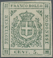 * Italien - Altitalienische Staaten: Modena: 1859, 5c. Green, Fresh Colour, Full Margins, Mint O.g. Wi - Modena