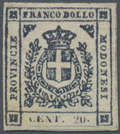 * Italien - Altitalienische Staaten: Modena: 1859, 20c. Bluish Violet, Fresh Colour, Full Margins, Min - Modène