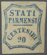 (*) Italien - Altitalienische Staaten: Parma: 1859, Prov. Regierung 20 C. Blau Allseits Vollrandig, Unge - Parma