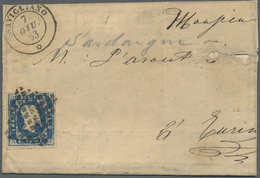 Br Italien - Altitalienische Staaten: Sardinien: 1851 KVEII. 20c Blue, Used On Folded Cover 1853 From S - Sardinia