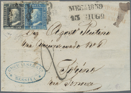 Br Italien - Altitalienische Staaten: Sizilien: 1859: 20 Gr Grey And 2 Gr Blue, Tied By "Sicilian Horse - Sicilië