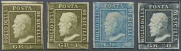* Italien - Altitalienische Staaten: Sizilien:   1859: 20 Gr Grey, 2 Gr Blue And Two Copies 1 Gr Olive - Sicilia