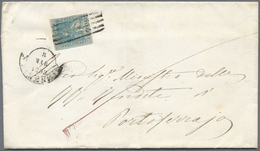 Br Italien - Altitalienische Staaten: Toscana: 1851: 2 Crazie Blue, Tied By 5 Bars Killer, "8 MAR 1852 - Toskana