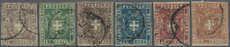 O Italien - Altitalienische Staaten: Toscana: 1860, 1c. To 80c., Six Used Values, Touched To (mainly) - Toscana