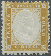 ** Italien: 1862, 10c. Bistre, Fresh Colour, Well Peforated And With Superior Embossing, Unmounted Mint - Poststempel