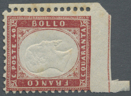** Italien: 1862, Viktor Emanuel II. 40 C. Karmin Mit Sehr Klaren Prägedruck (frühe Auflage!) Aus Der R - Poststempel
