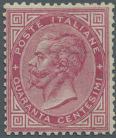 * Italien: 1863, 40c. Carmine, Fresh Colour And Well Perforated, Mint O.g. With Hinge Remnant, Signed - Marcophilie