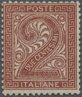 (*) Italien: 1863, 2c. Brownish Red, London Printing, Fresh Colour, Well Perforated, Unused With Part Of - Marcofilie