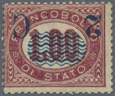 (*) Italien: 1878, Newspaper Stamp: Official Stamp With INVERTED Blue Overprint 2 C On 1.00 L, Unused Wi - Marcophilia