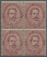 **/ Italien: 1879, König Umberto I. 10 C. Rosakarmin Im Viererblock, Postfrisch Mit übl. Unebenen Und Ge - Storia Postale