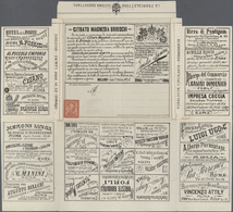 */Br Italien: 1887: 1 C On 2c Redbrown, "CI" Perfin Of The New Value On Multiple Ad Sheet ("Francalettere - Marcophilie