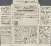 */Br Italien: 1887: 4 C On 5c Green, "C4" Perfin Of The New Value On Multiple Ad Sheet ("Francalettere") - Marcofilie