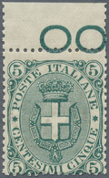 ** Italien: 1891, 5 C. Green, Fresh Colour, Mint Never Hinged, Fine. - Poststempel