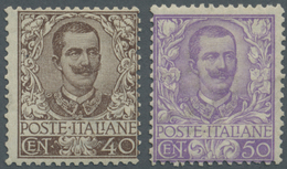 ** Italien: 1901, 40c. Brown And 50c. Violet, Fresh Colour And Well Perforated, Unmounted Mint, Signed - Marcophilia