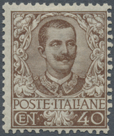 * Italien: 1901, 40 C. Brown Mint Hinged With Full Original Gum, Few Short Perfs, Very Fresh And Fine, - Marcophilia