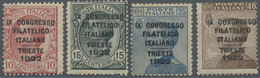 **/* Italien: 1922, "Congresso Filatelico" 10 C. - 40 C., Complete Set With 4 Stamps, Mint Never Hinged ( - Marcofilie