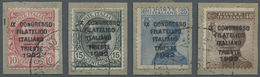 Brfst Italien: 1922: 9th Philatelic Congress In Trieste, Overprint On  Definitives, Complete Set Of Four O - Marcophilie