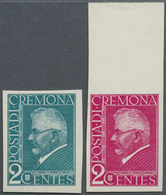 (*) Italien: 1924: "POSTA DI CREMONA 2 CENTES" ECKERLIN ESSAYS (probably Picturing Dr Eckerlin) Printed - Marcophilie