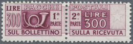 ** Italien - Paketmarken: 1948, 300l. Purple Unmounted Mint With Natural Gum Creasing, Michel 2.200,- € - Pacchi Postali