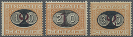 * Italien - Portomarken: 1890/1891, Portomarken Aufdruckwerte Kompl. Satz Ungebraucht Mit Originalgumm - Strafport