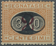 * Italien - Portomarken: 1891, Postage Due Stamp 30 Cent On 2 Lira Hinged With Large Parts Of Original - Segnatasse