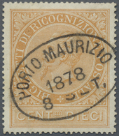 O Italien - Verrechnungsmarken: 1874, König Viktor Emanuel II. 10 C. Braungelb Mit Klaren Ovalstempel - Fiscali