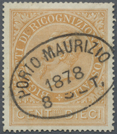 O Italien - Verrechnungsmarken: 1874, König Viktor Emanuel II. 10 C. Braungelb Mit Klaren Ovalstempel - Revenue Stamps